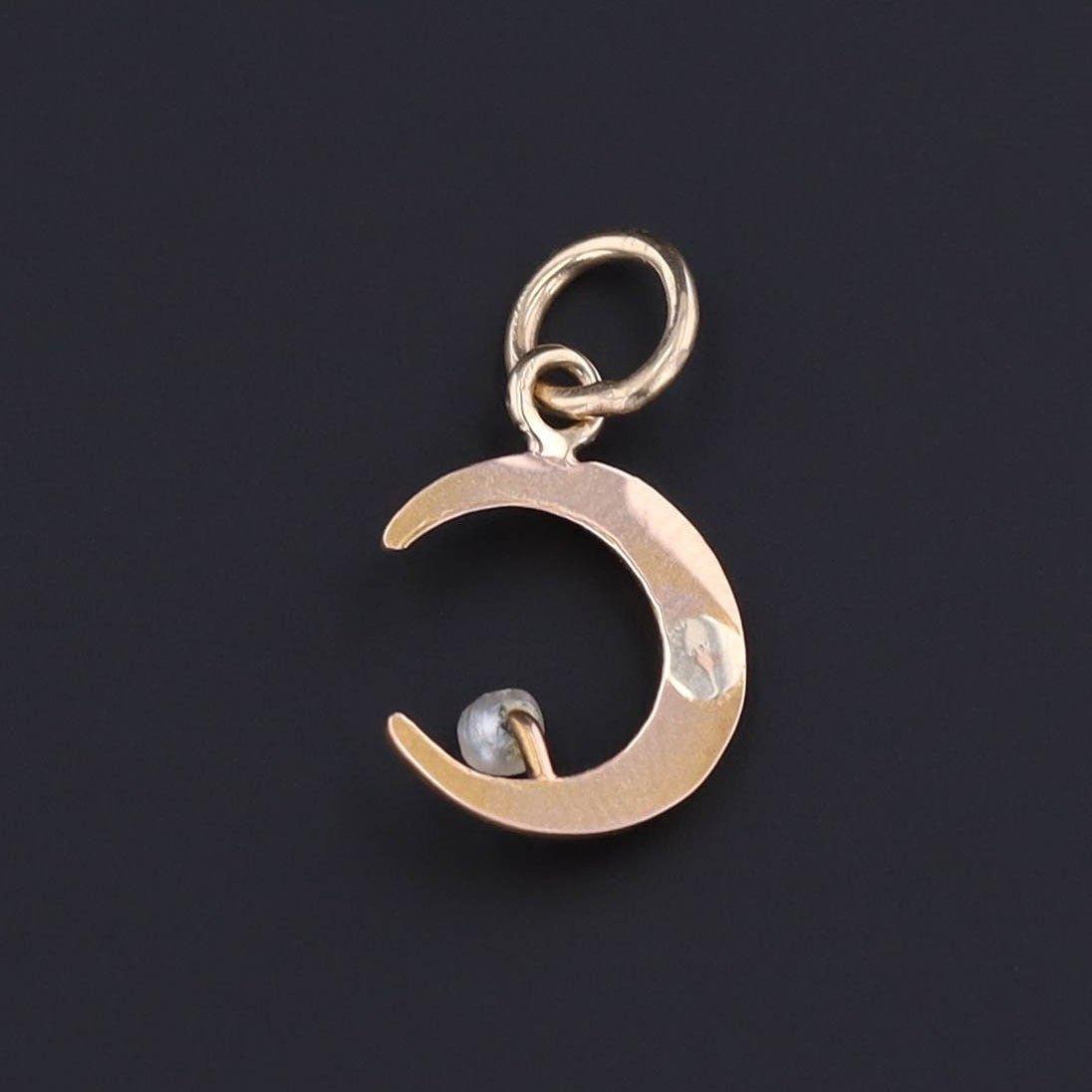 Crescent Moon Charm | Vintage Crescent Charm - Trademark Antiques