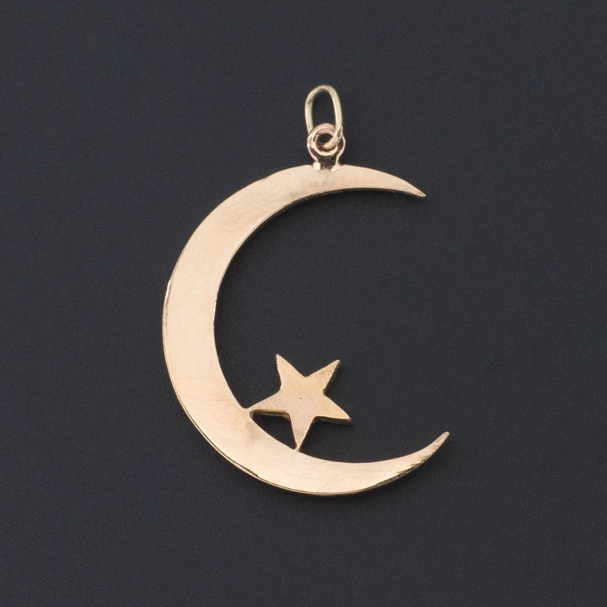 Crescent Moon Pendant | Antique Crescent &amp; Star Pendant - Trademark Antiques