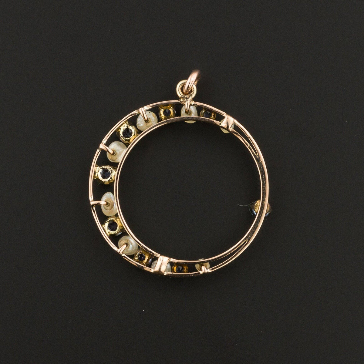 Crescent Moon Pendant | Antique Pin Conversion - Trademark Antiques