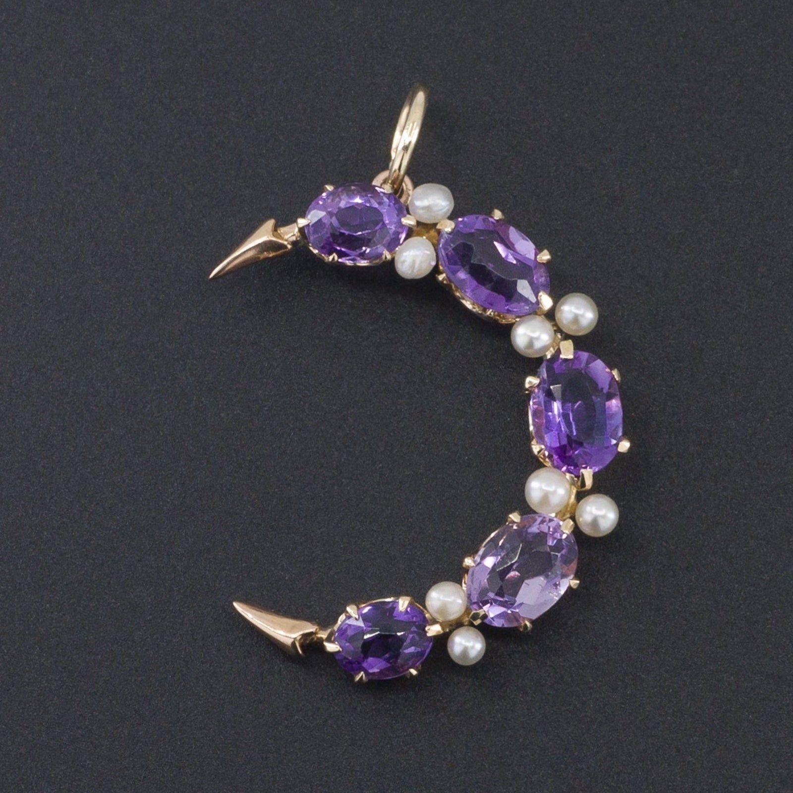 Crescent Moon Pendant | Vintage Crescent Pendant - Trademark Antiques