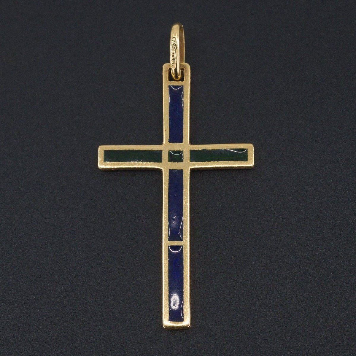 Cross Pendant | Plique a Jour Enamel Cross Pendant - Trademark Antiques