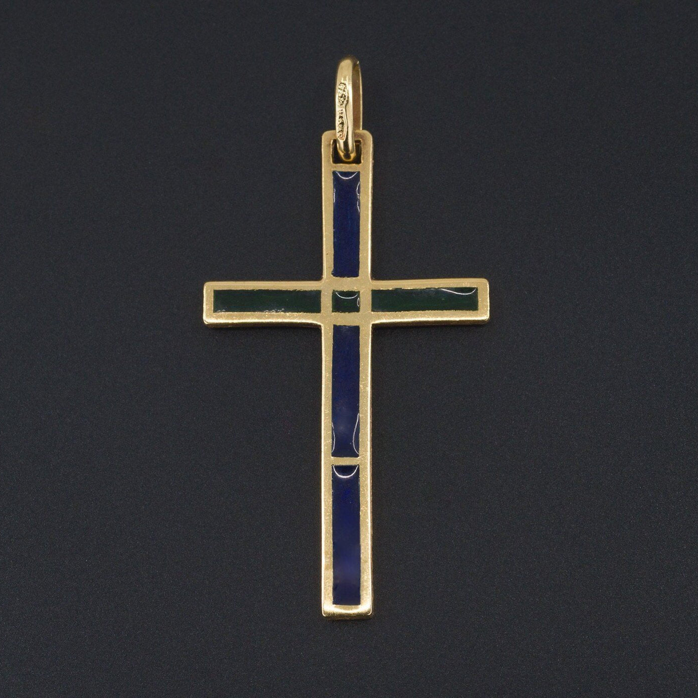 Cross Pendant | Plique a Jour Enamel Cross Pendant - Trademark Antiques