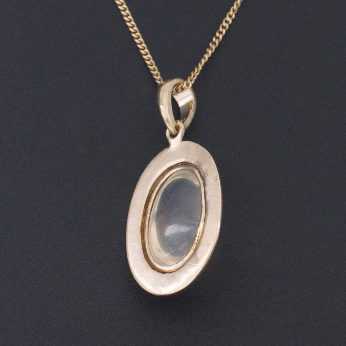 Crystal Opal &amp; Enamel Pendant | Antique Pin Conversion - Trademark Antiques
