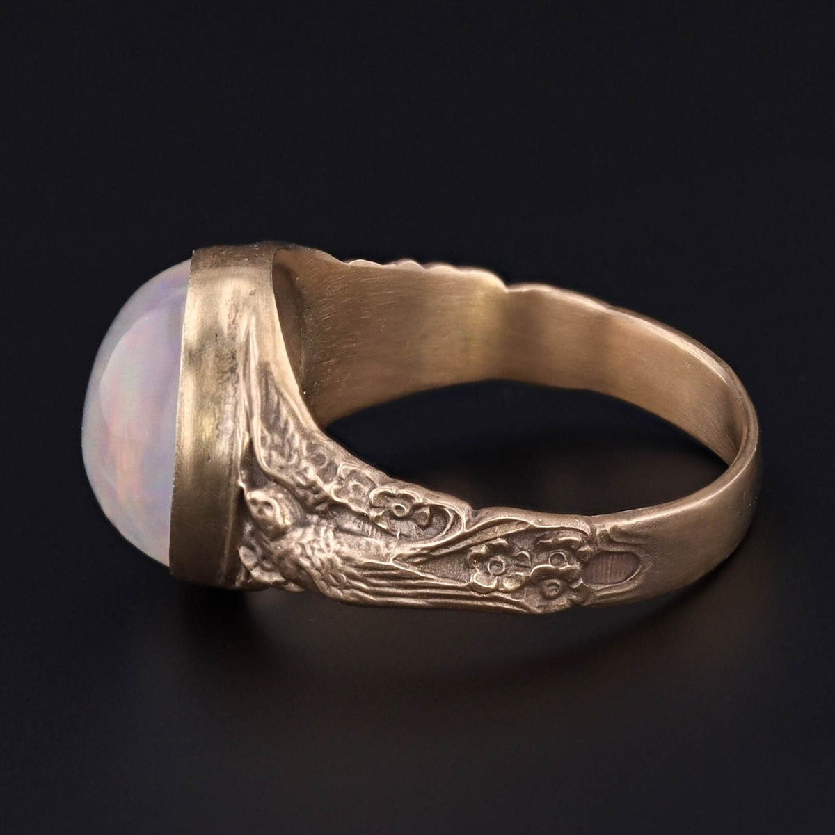 Crystal Opal Ring | 14k Gold Opal Bird Ring - Trademark Antiques