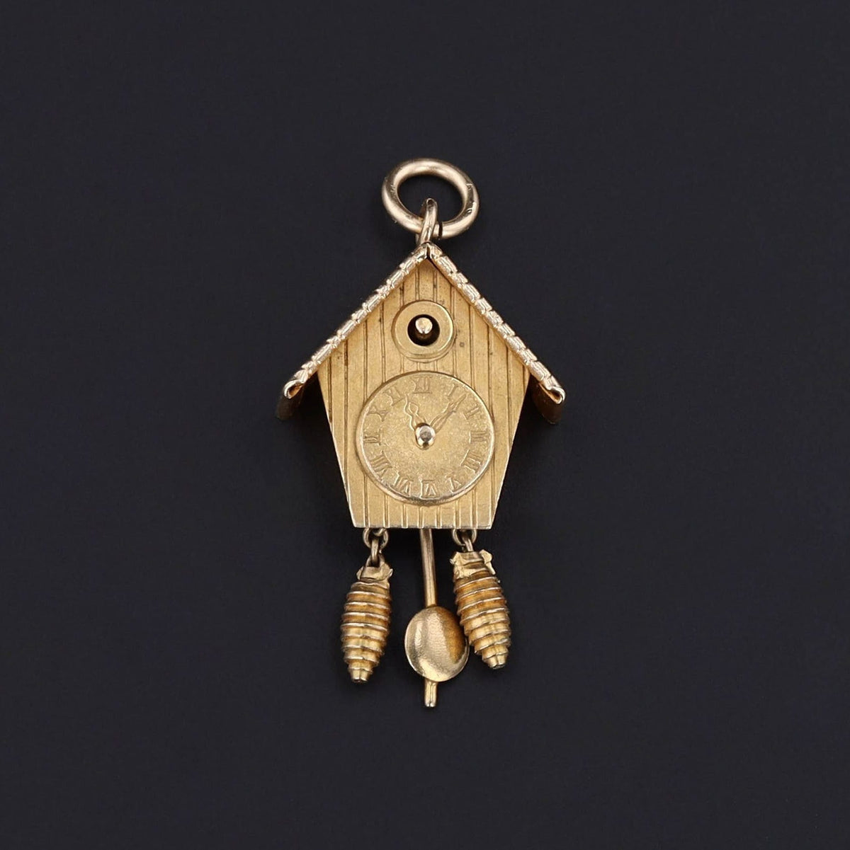 Cuckoo Clock Charm | 10k Gold Charm - Trademark Antiques