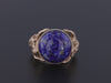 Floral Woman Lapis Ring of 14k Gold