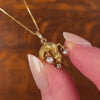 Antique Pearl Lizard Charm of 10k Gold