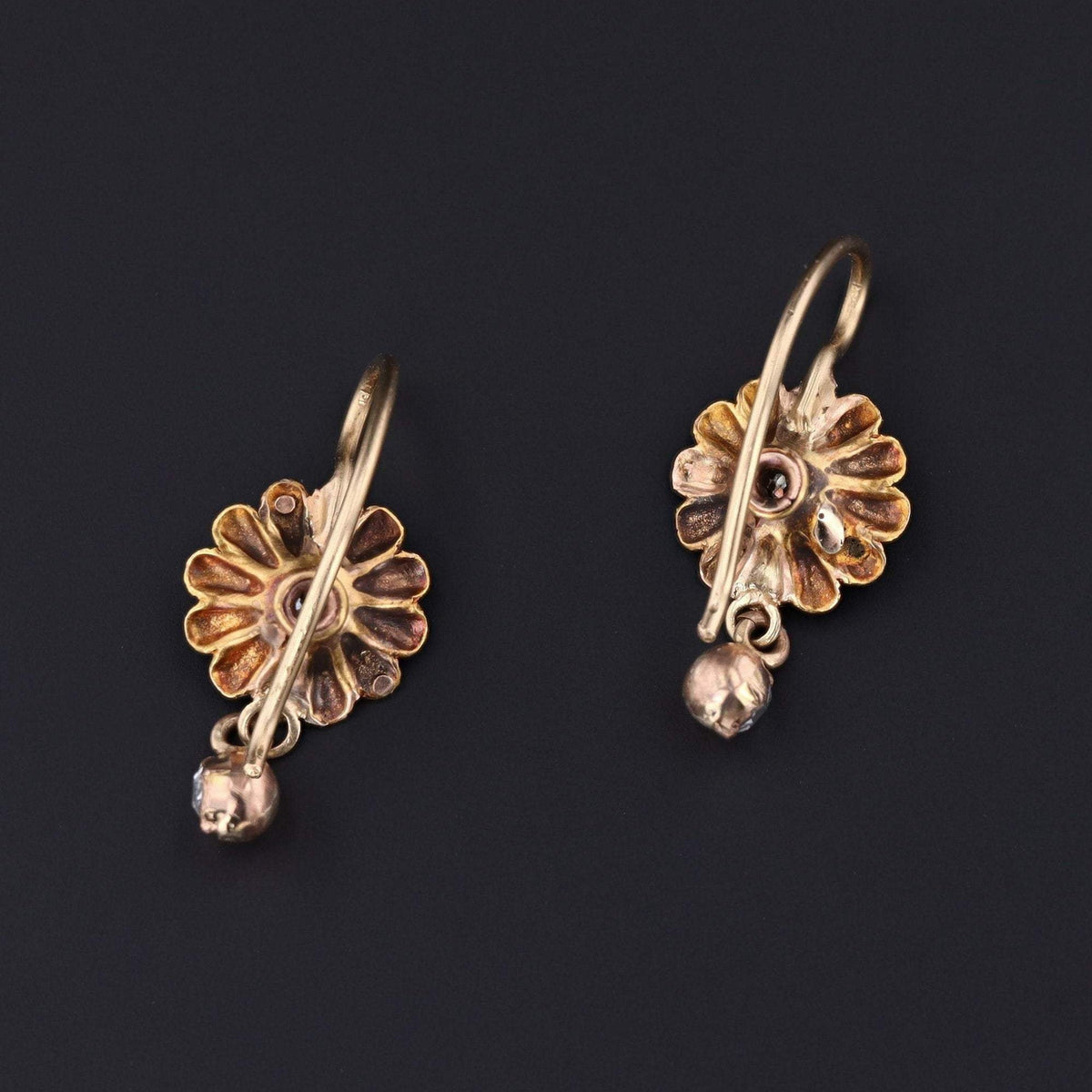 Daisy Earrings | Diamond Daisy Earrings - Trademark Antiques