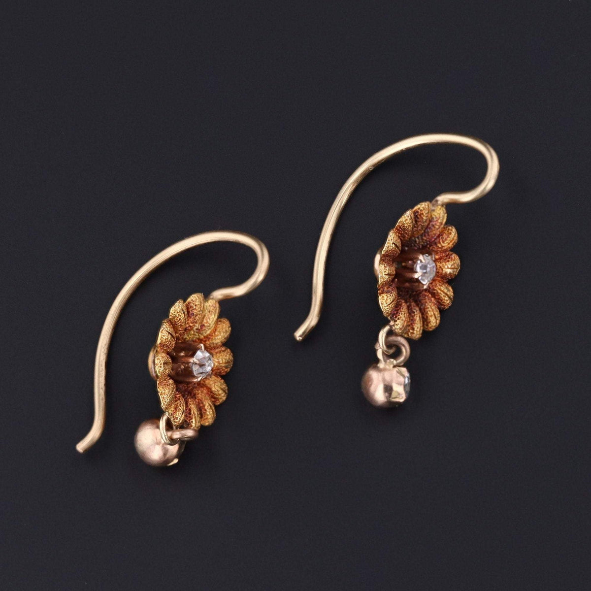 Daisy Earrings | Diamond Daisy Earrings - Trademark Antiques