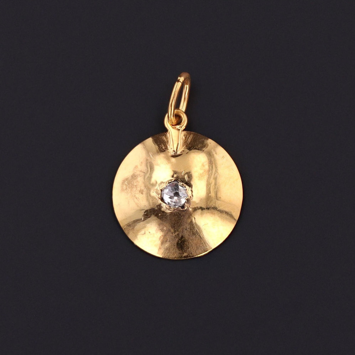 Diamond Charm or Pendant | Antique 14k Gold Charm with Diamond - Trademark Antiques
