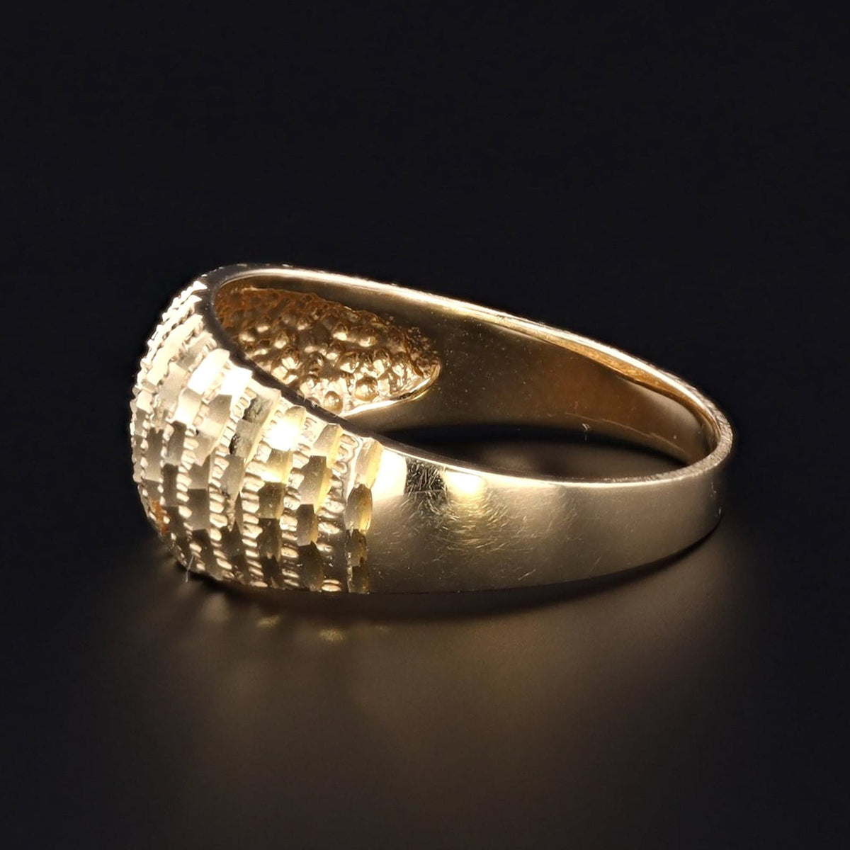 Diamond Cut Gold Ring | 14k Gold Ring - Trademark Antiques