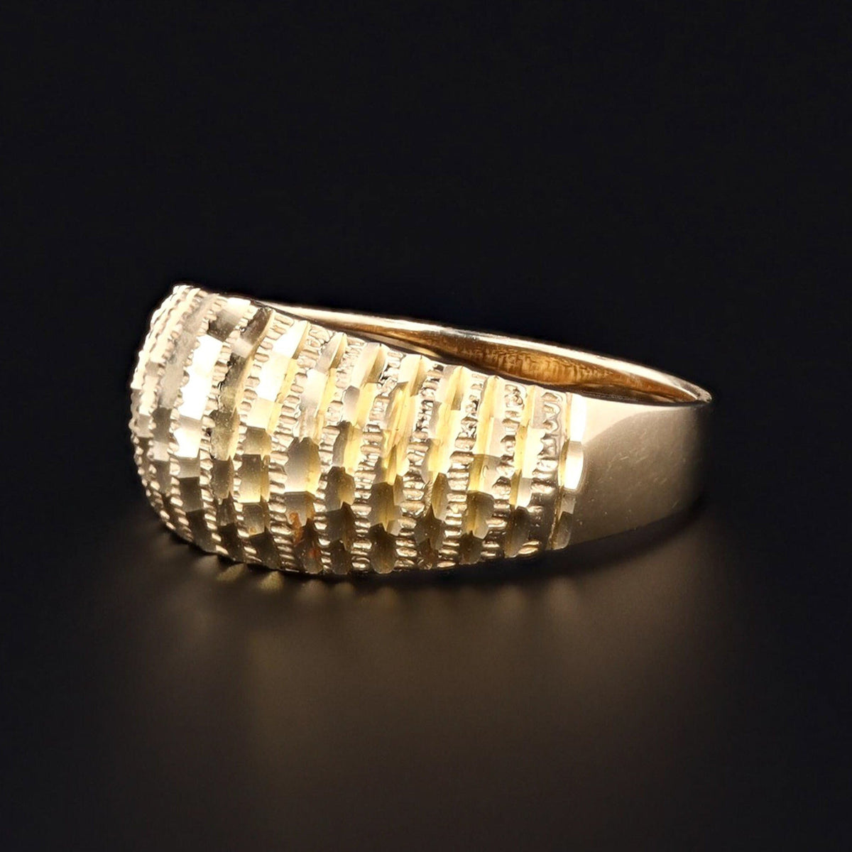 Diamond Cut Gold Ring | 14k Gold Ring - Trademark Antiques