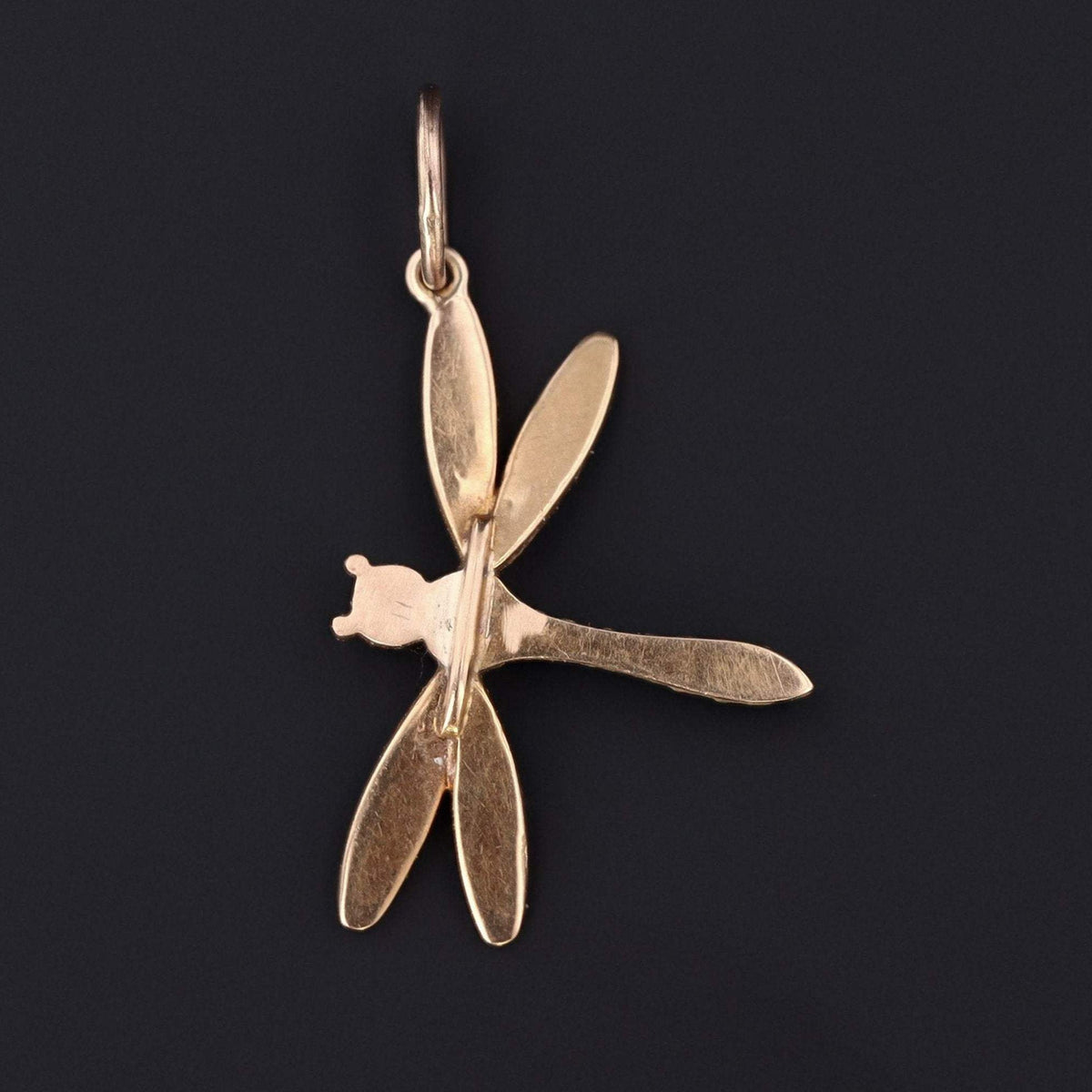 Diamond Dragonfly Charm | 14k Gold Dragonfly - Trademark Antiques