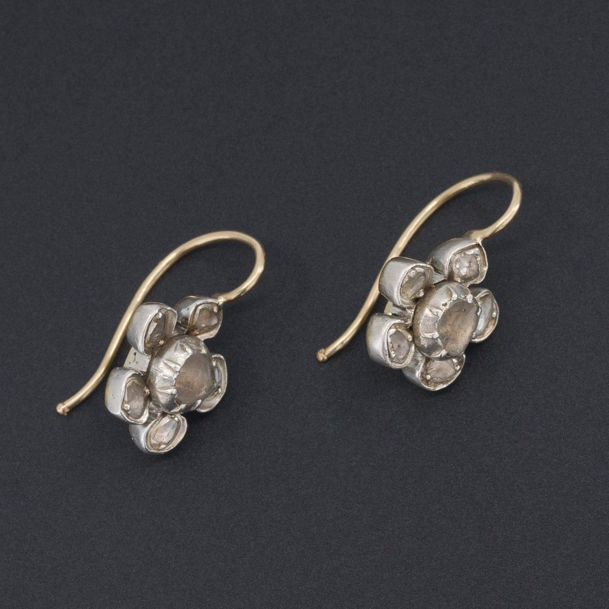 Diamond Earrings | Diamond Flower Earrings - Trademark Antiques