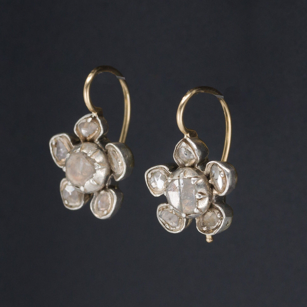 Diamond Earrings | Diamond Flower Earrings - Trademark Antiques