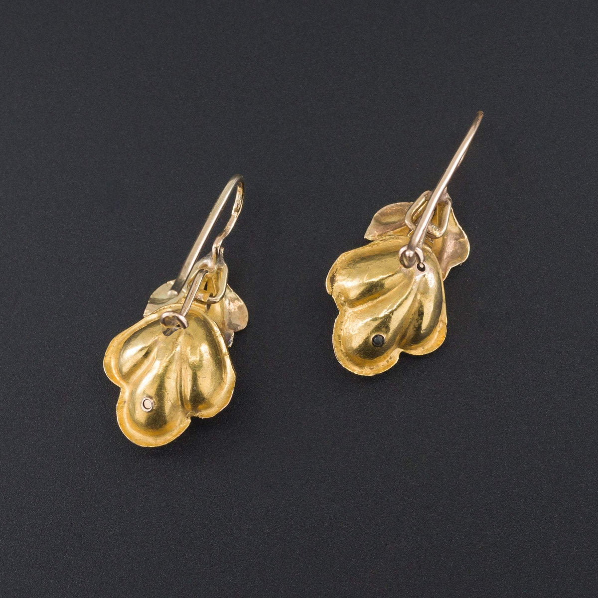 Diamond Flower Earrings | Antique Flower Earrings - Trademark Antiques