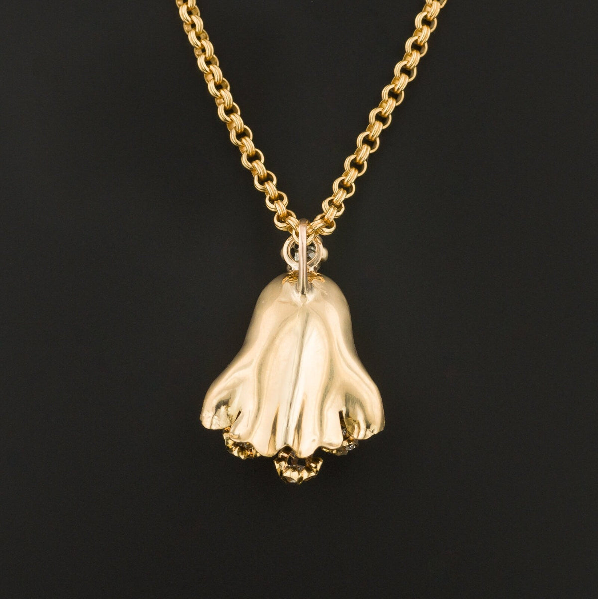 Diamond Flower Pendant | Antique Diamond Flower Pendant - Trademark Antiques