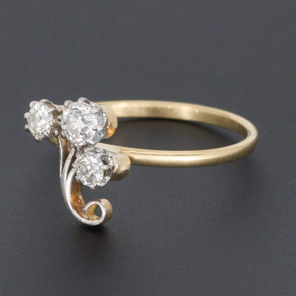 Diamond Flower Ring | Antique Flower Ring - Trademark Antiques