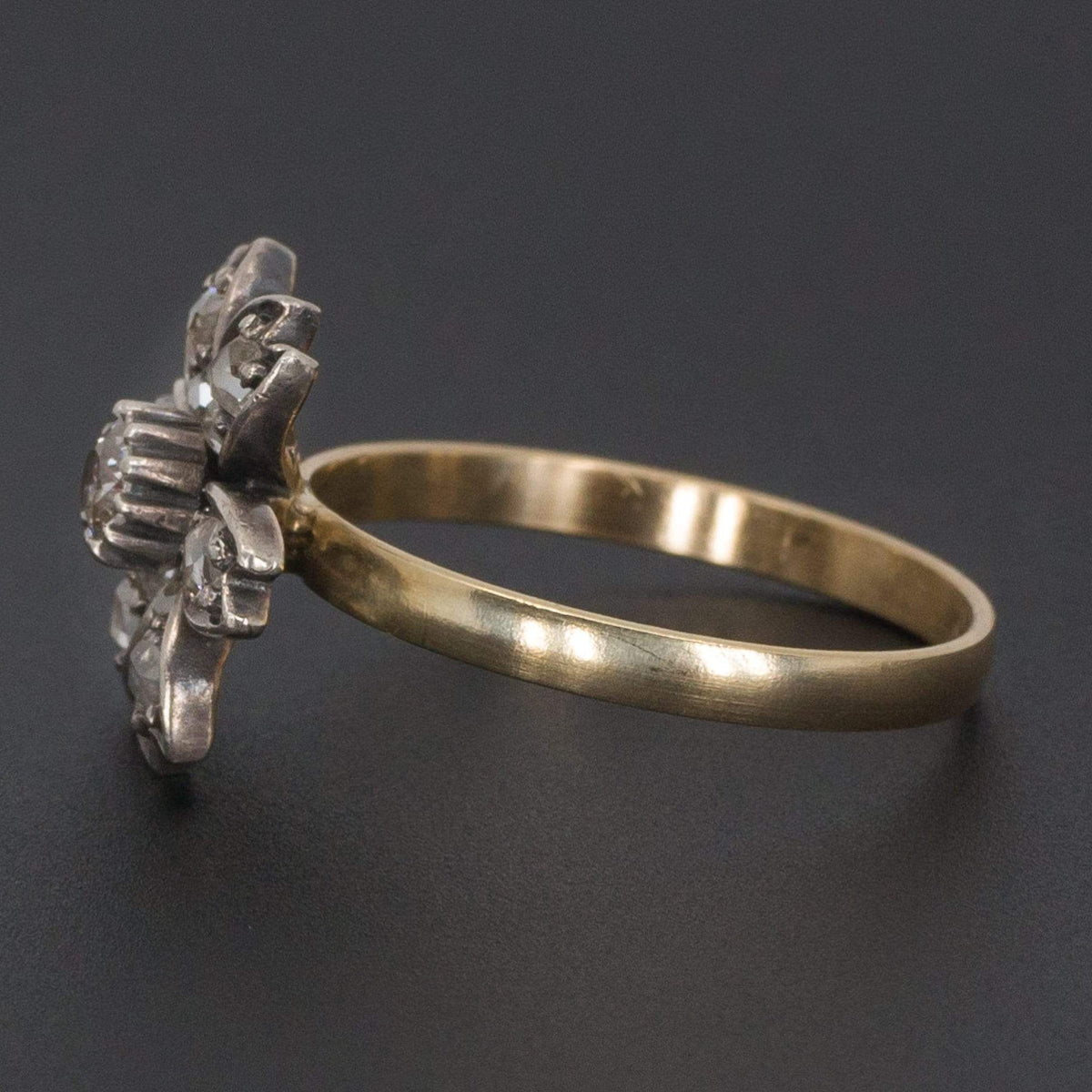 Diamond Flower Ring | Antique Flower Ring - Trademark Antiques