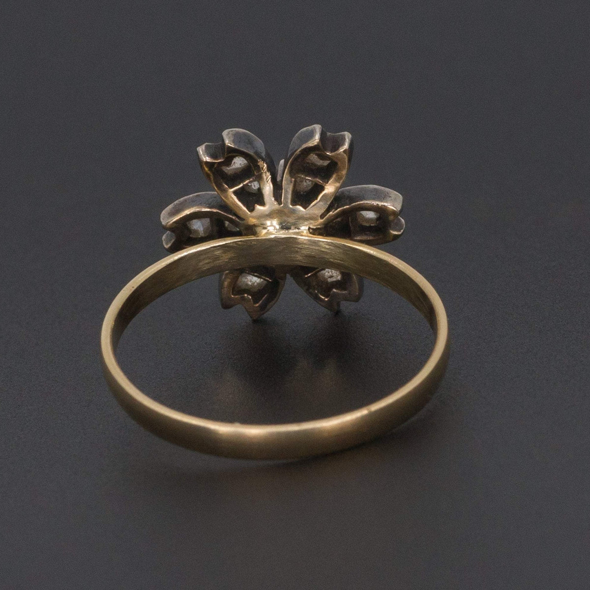 Diamond Flower Ring | Antique Flower Ring - Trademark Antiques