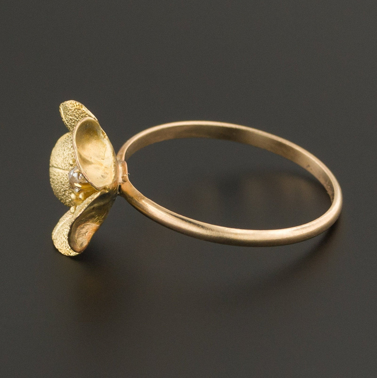 Diamond Flower Ring | Gold Flower Ring - Trademark Antiques