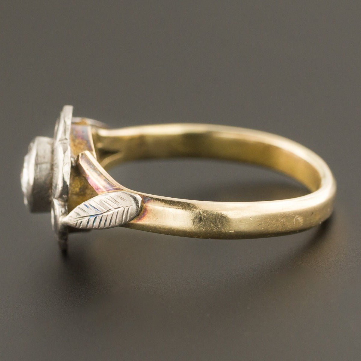 Diamond Flower Ring | Rose Cut Diamond Ring - Trademark Antiques
