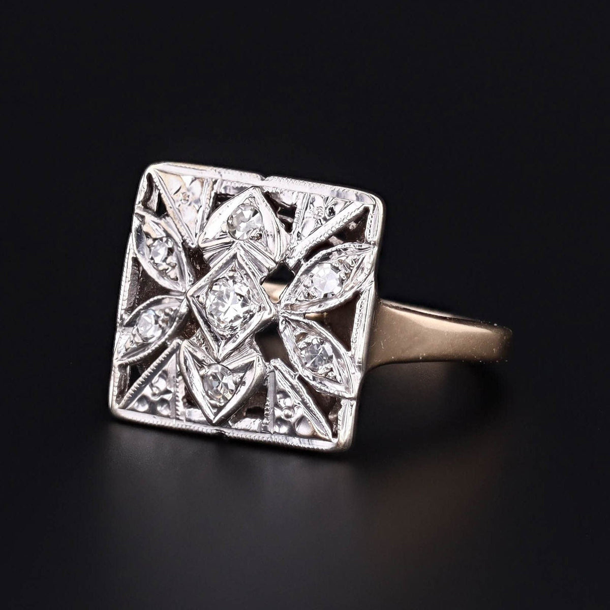 Diamond Ring | 14k Gold &amp; Diamond Ring - Trademark Antiques