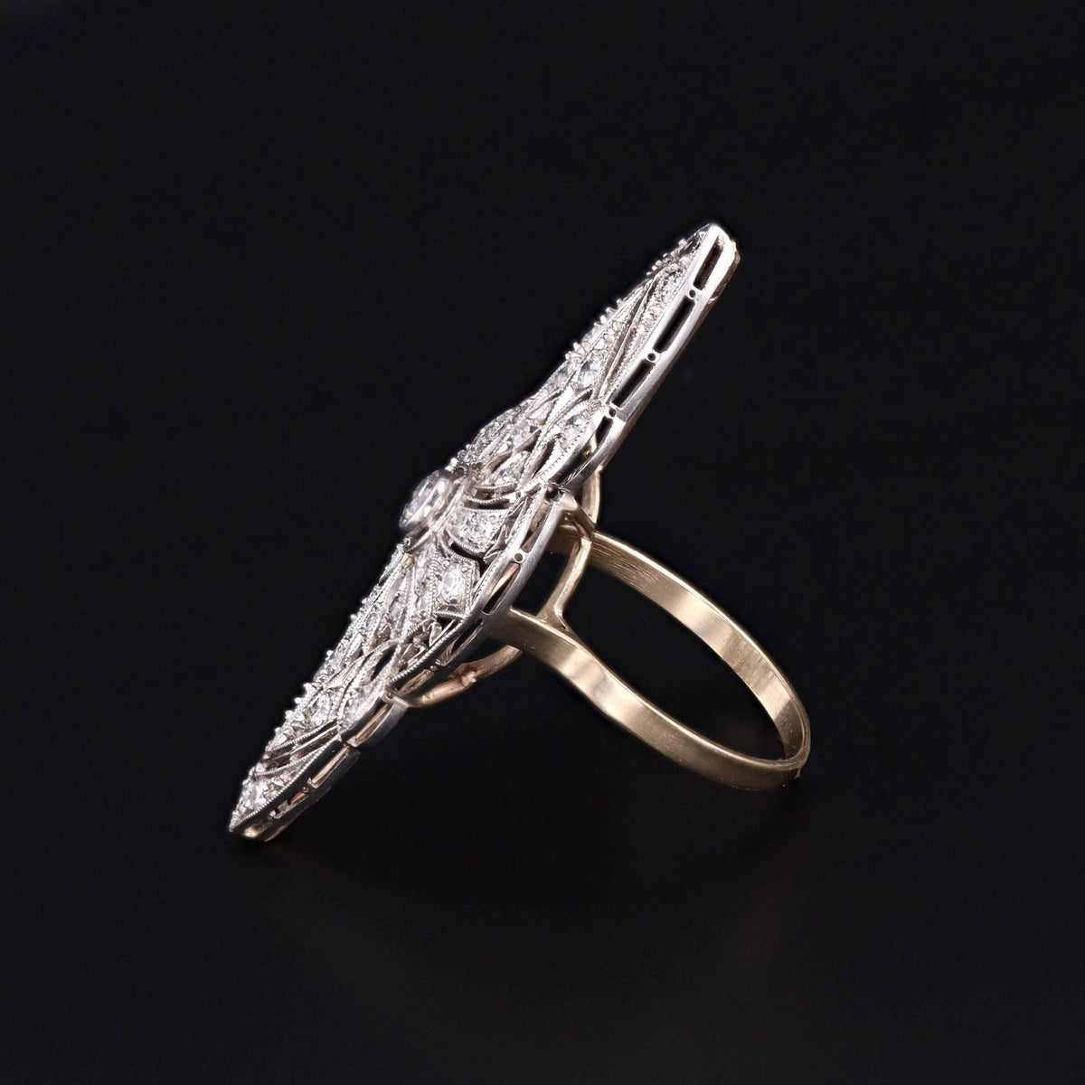 Diamond Ring | Antique Brooch Conversion Ring - Trademark Antiques