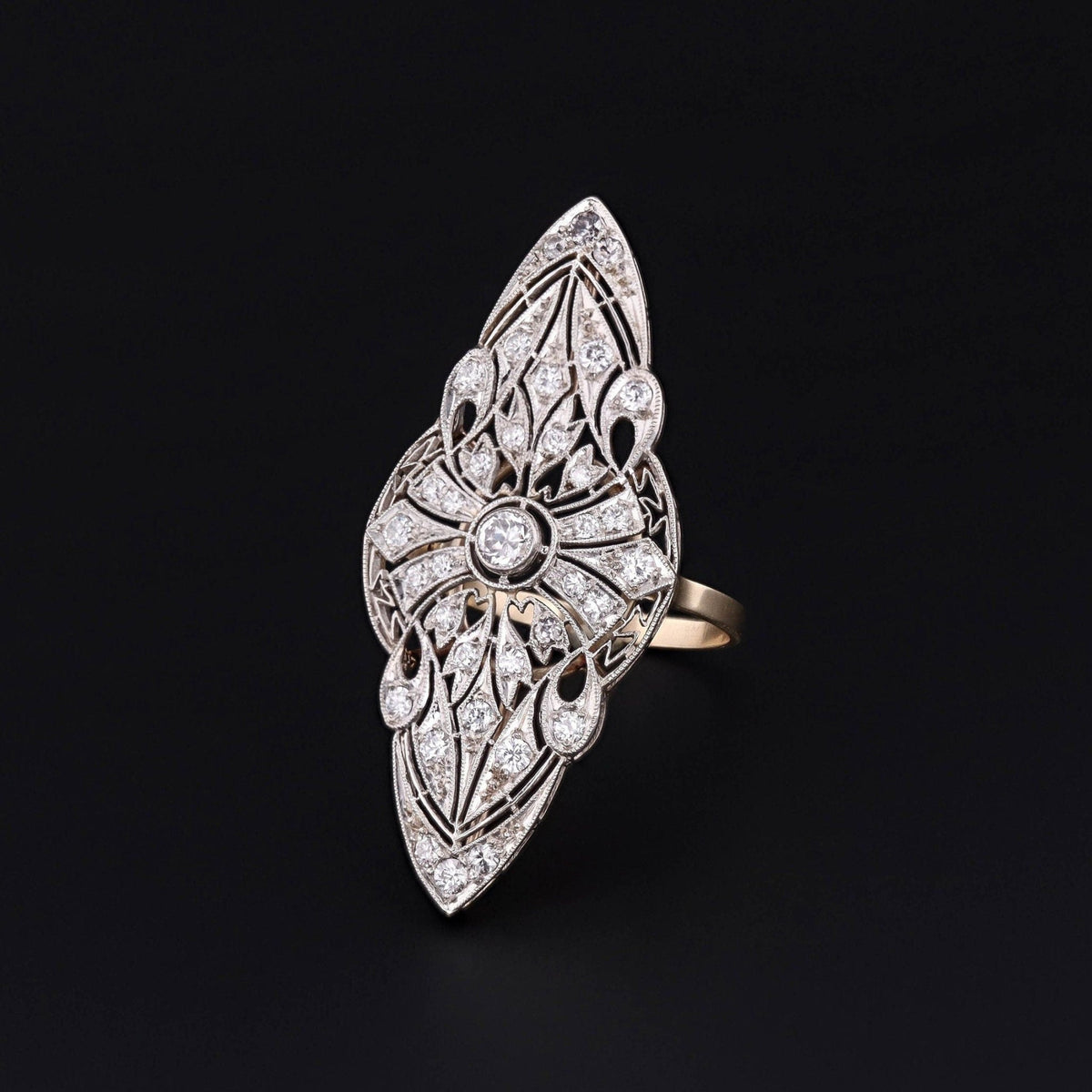 Diamond Ring | Antique Brooch Conversion Ring - Trademark Antiques