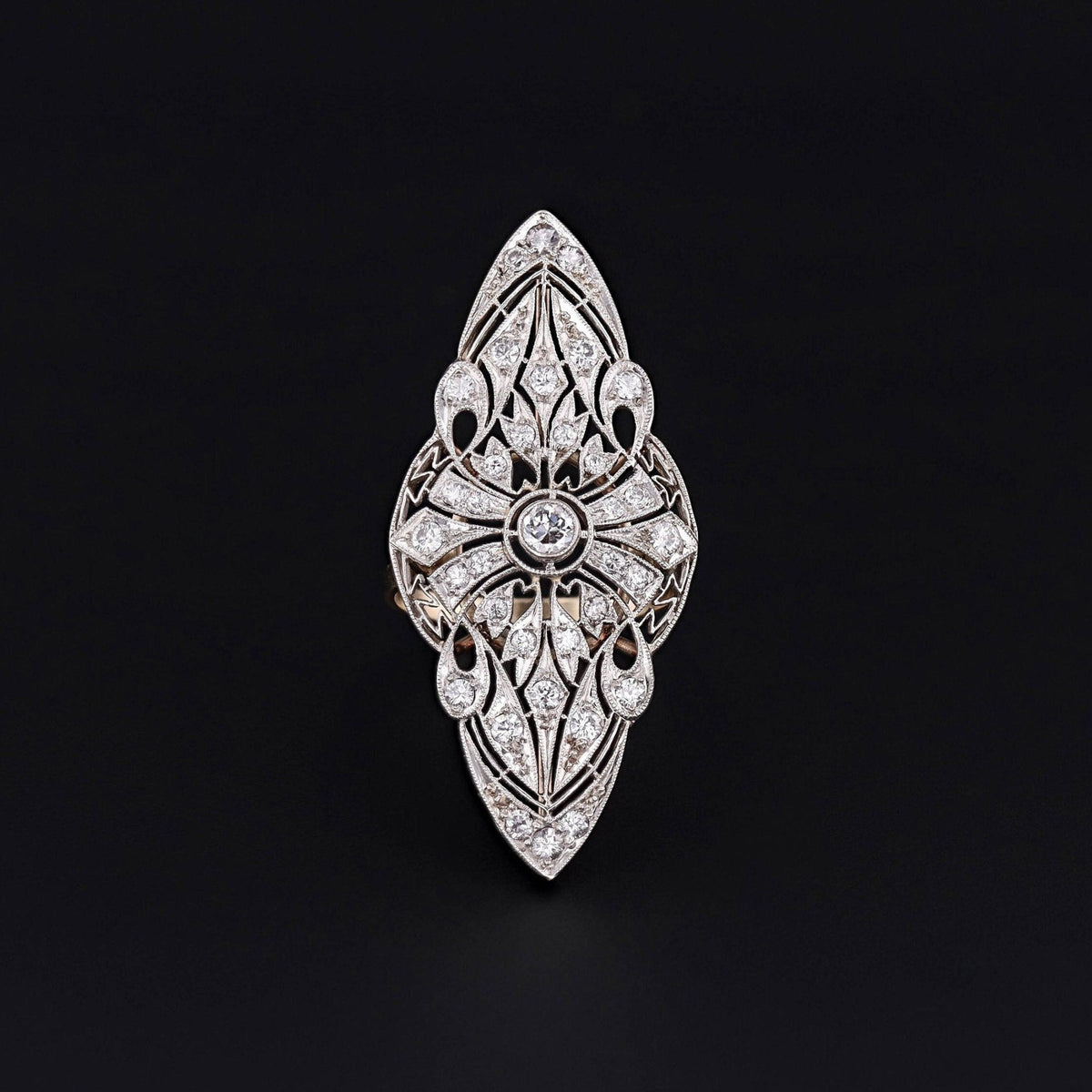 Diamond Ring | Antique Brooch Conversion Ring - Trademark Antiques
