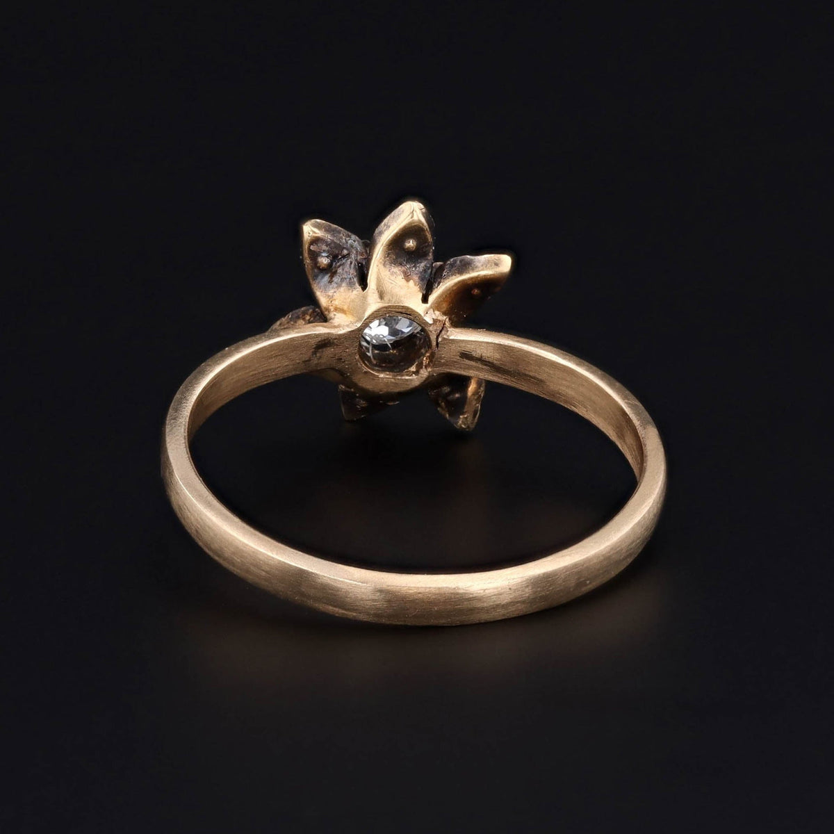 Diamond &amp; Ruby Flower Ring | Antique Flower Ring - Trademark Antiques