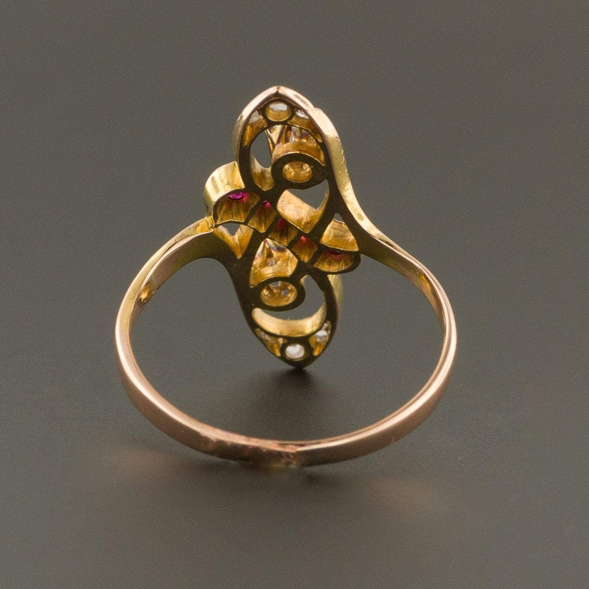 Diamond &amp; Ruby Ring | Vintage Diamond Ring - Trademark Antiques