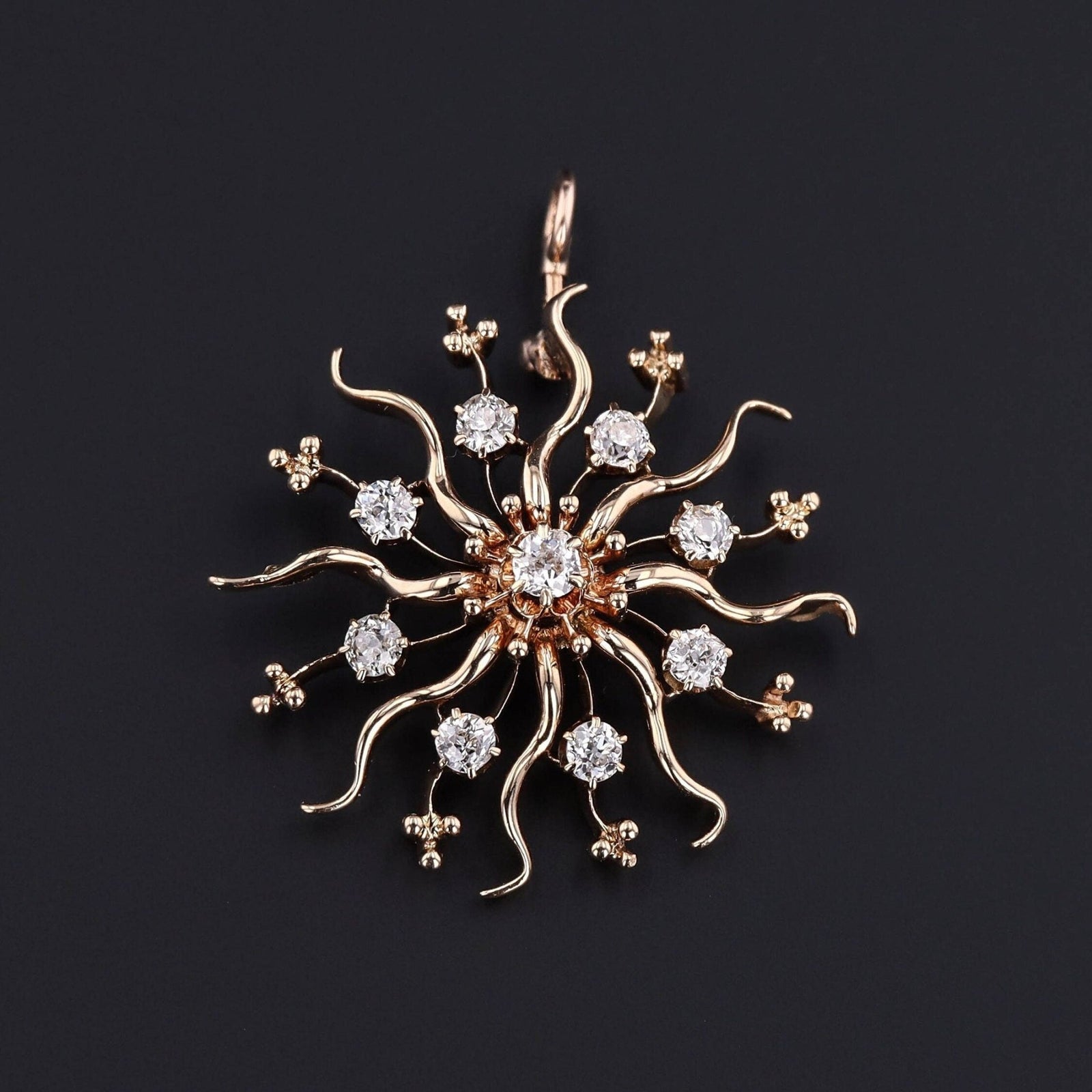 Diamond Star Pendant | 14k Gold & Diamond Pendant - Trademark Antiques