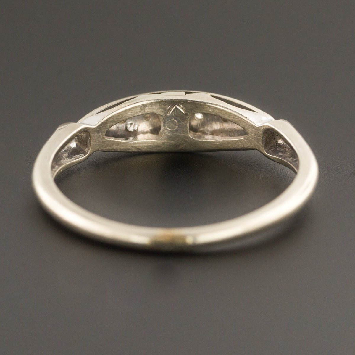 Diamond Wedding Band | 14k White Gold Wedding Band - Trademark Antiques