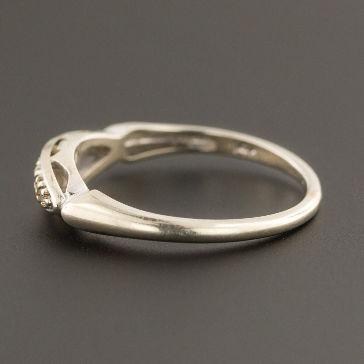 Diamond Wedding Band | 14k White Gold Wedding Band - Trademark Antiques