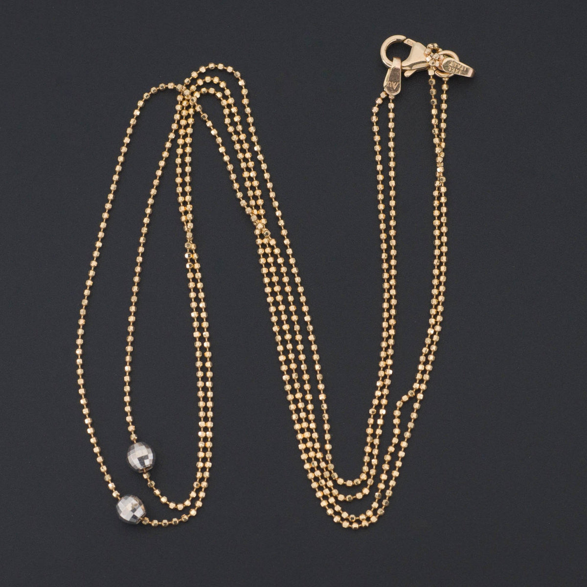 Double Chain Necklace | 14k Gold Yellow &amp; White Gold Necklace - Trademark Antiques