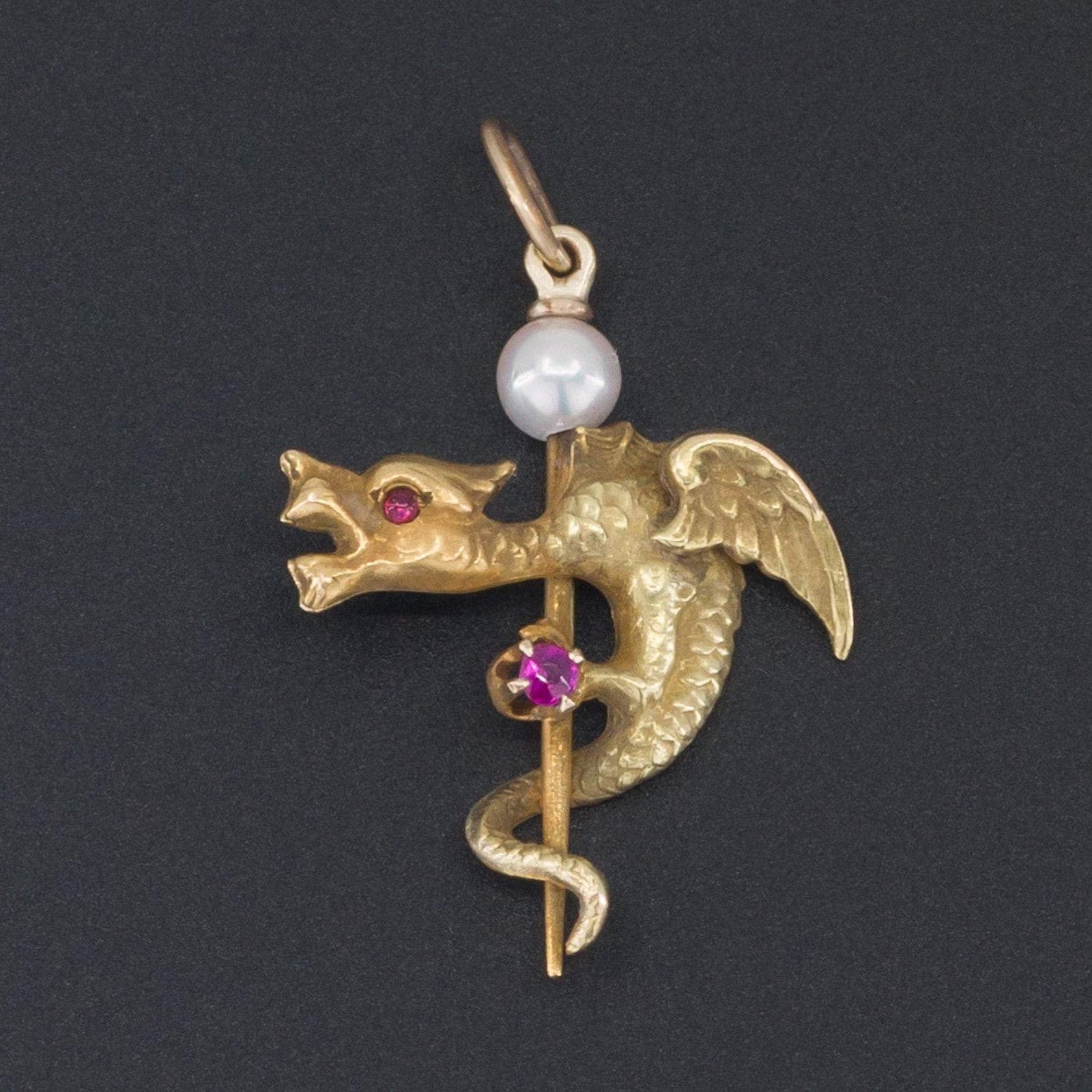 Dragon or Basilisk Charm | Antique Dragon Charm - Trademark Antiques