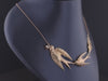 Antique Swallow Conversion Necklace of 14k Gold
