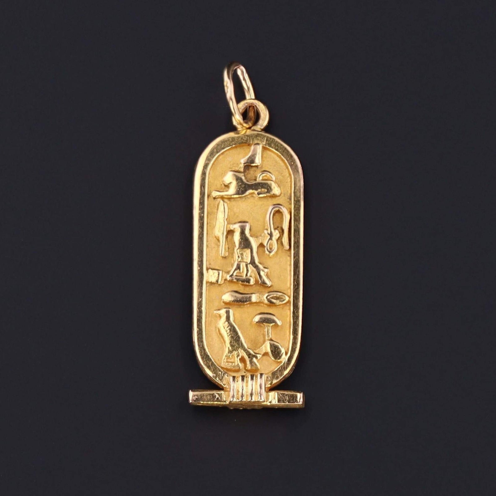 Egyptian Hieroglyphic Charm | 18k Gold Charm - Trademark Antiques