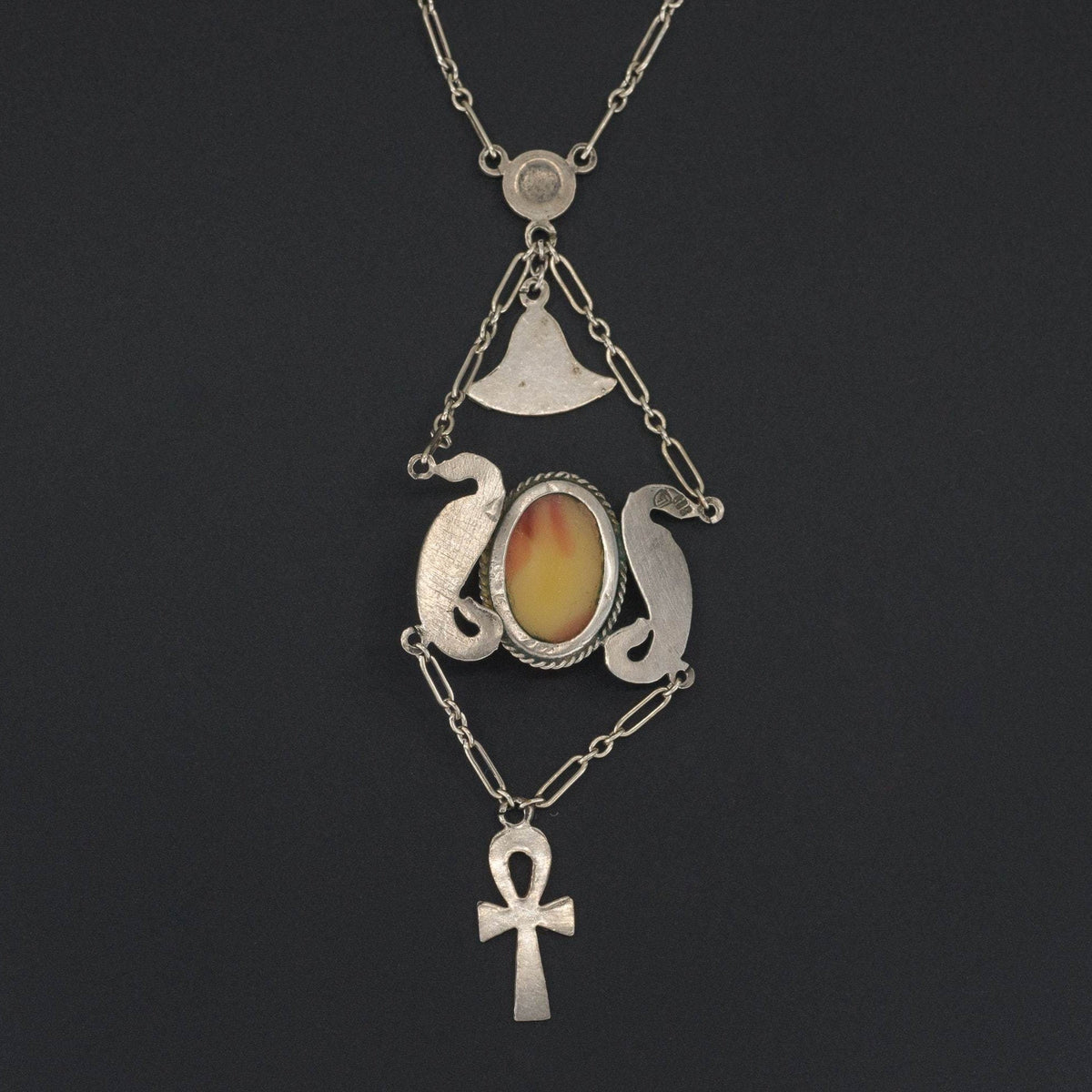 Egyptian Revival Necklace | Enamel Egyptian Revival Necklace - Trademark Antiques