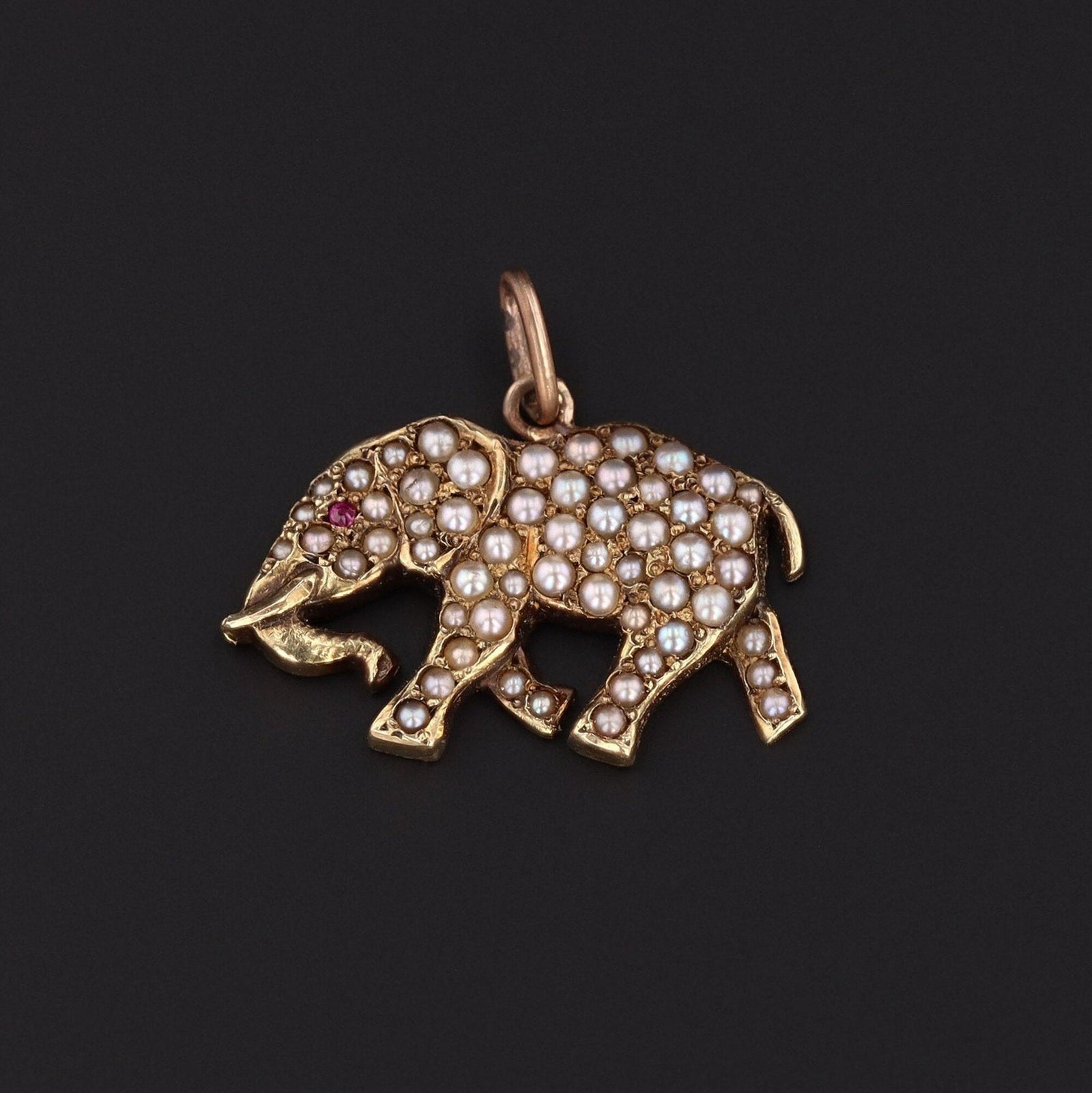 Elephant Charm | 14k Gold Elephant Charm - Trademark Antiques
