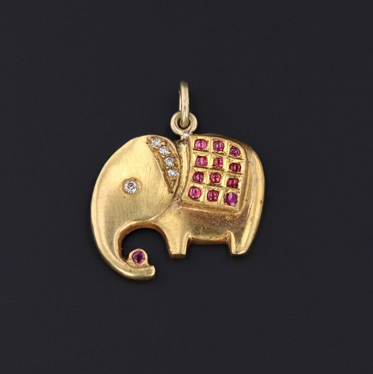 Elephant Charm | 18k Gold Elephant Charm - Trademark Antiques
