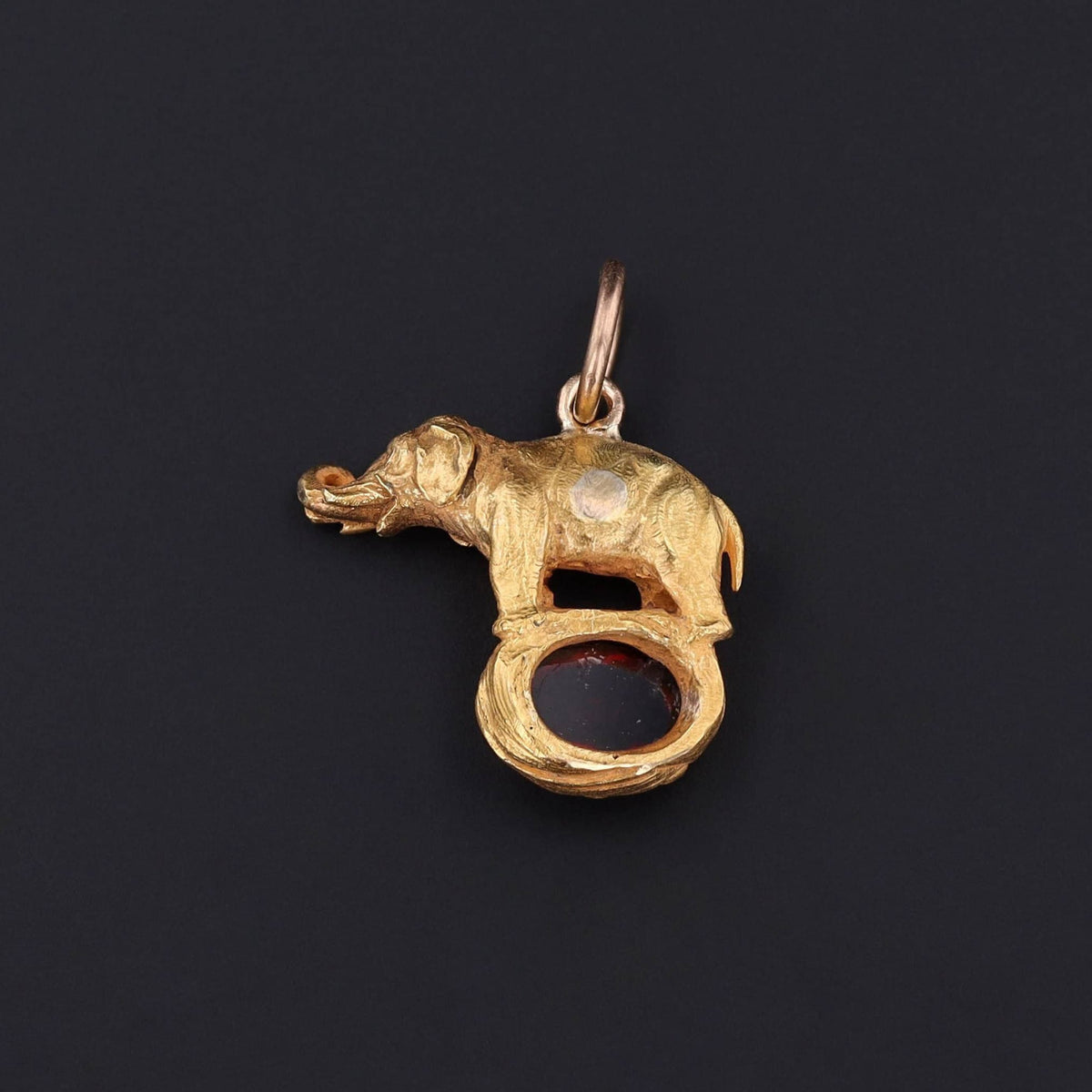 Elephant Charm | Garnet Pendant - Trademark Antiques