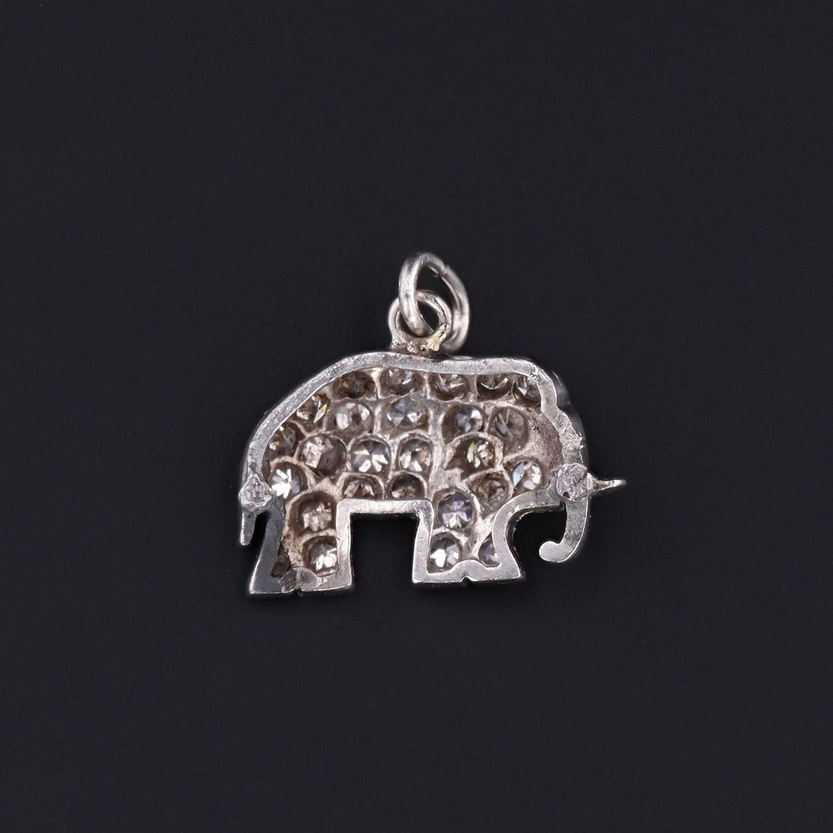 Elephant Charm | Platinum Elephant Charm - Trademark Antiques