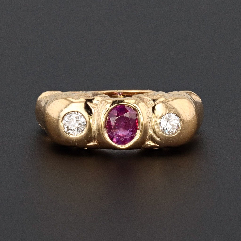 Elephant Ring | Natural No Heat Ruby Ring &amp; Diamond Ring - Trademark Antiques