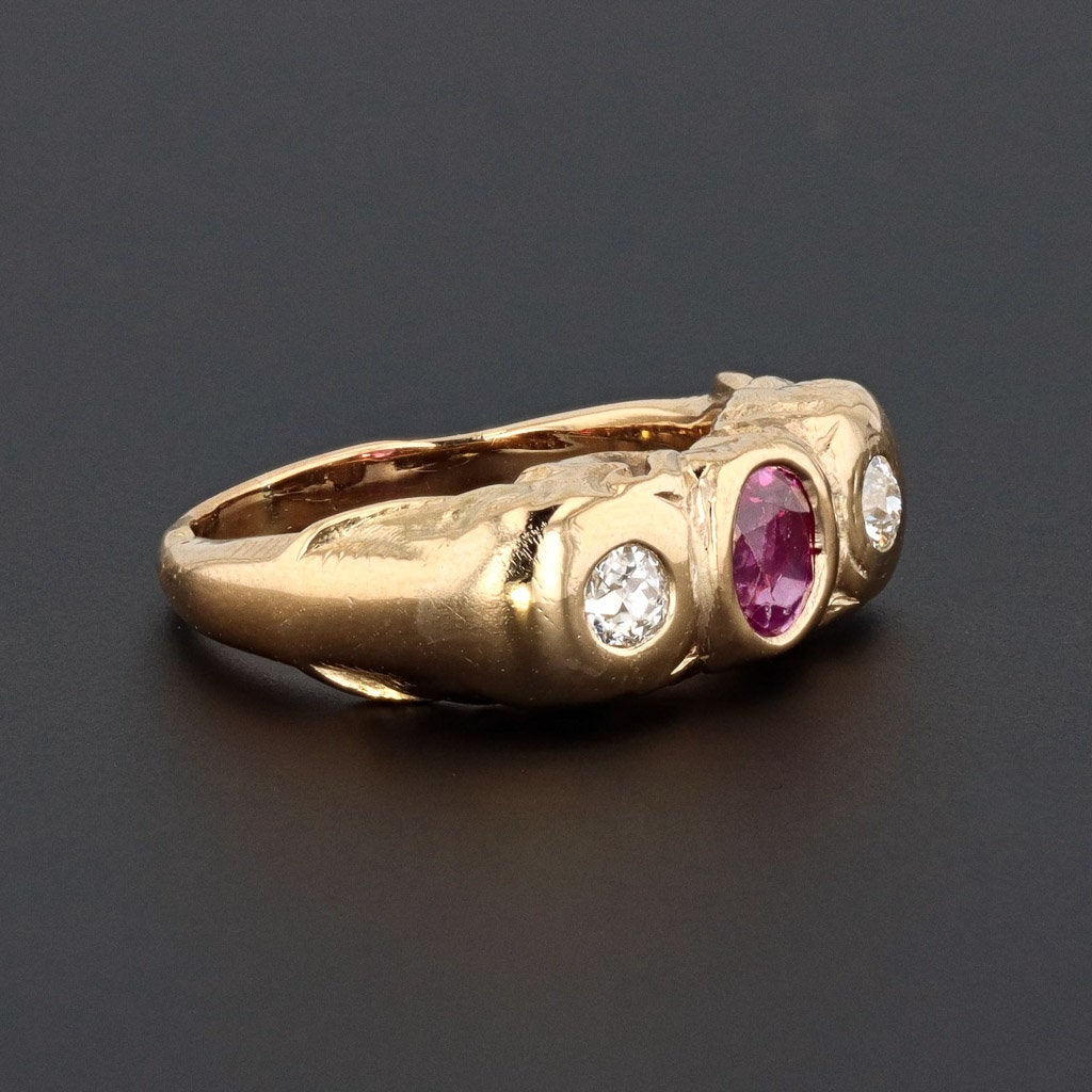 Elephant Ring | Natural No Heat Ruby Ring &amp; Diamond Ring - Trademark Antiques