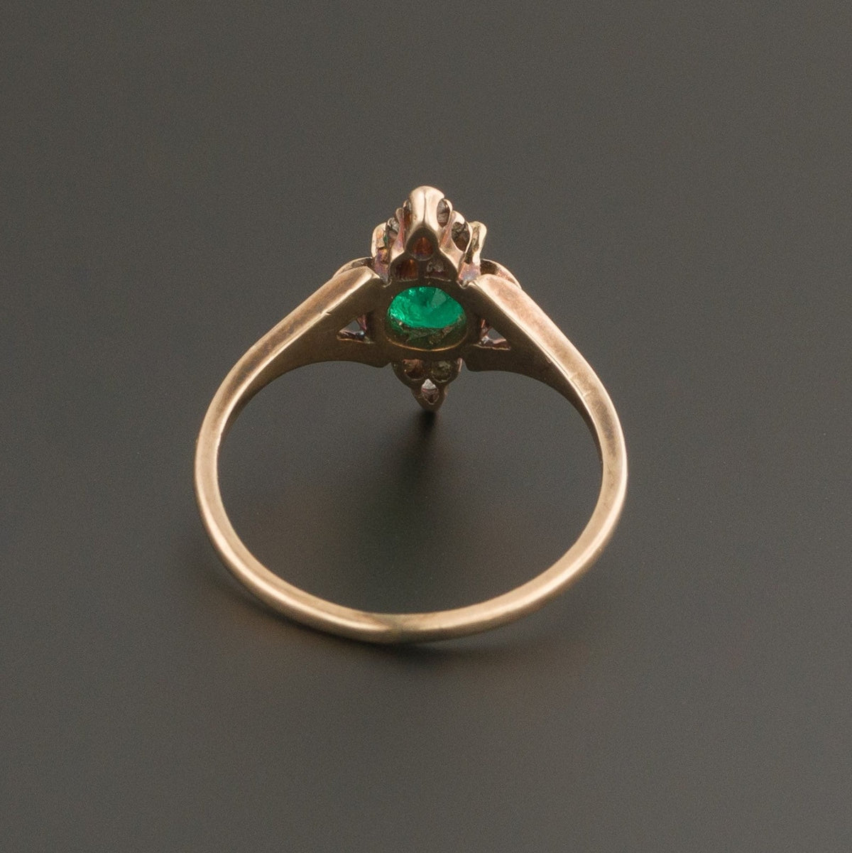 Emerald &amp; Diamond Ring | Antique Emerald Ring - Trademark Antiques