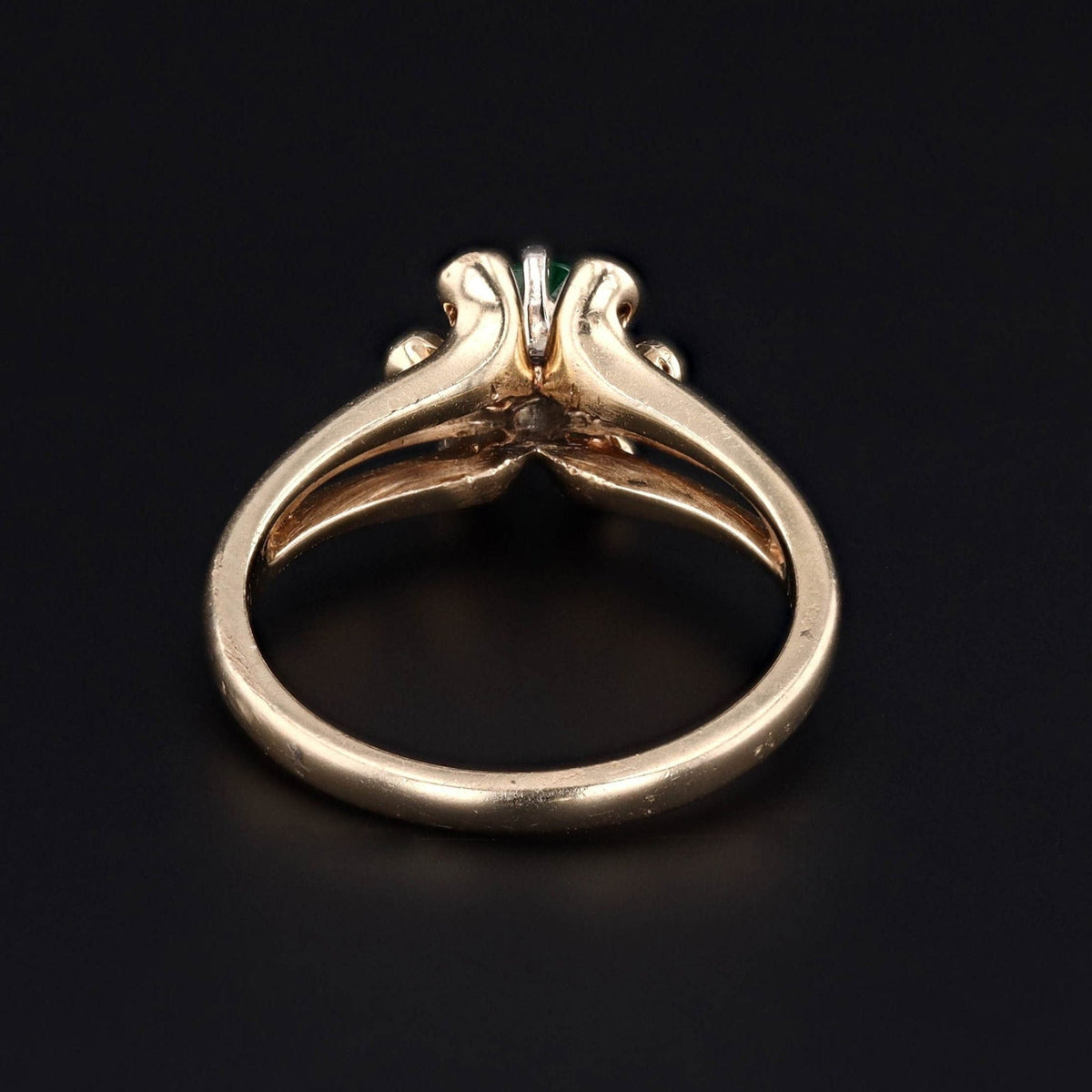 Emerald &amp; Diamond Ring | Vintage Emerald Ring - Trademark Antiques
