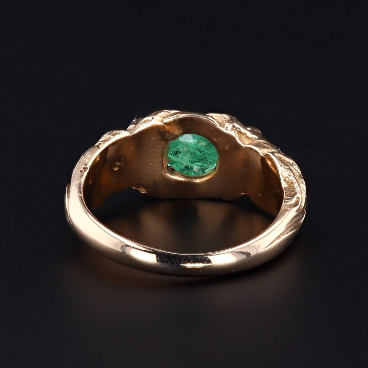 Emerald Frog Ring | Vintage Diamond &amp; Emerald Ring - Trademark Antiques
