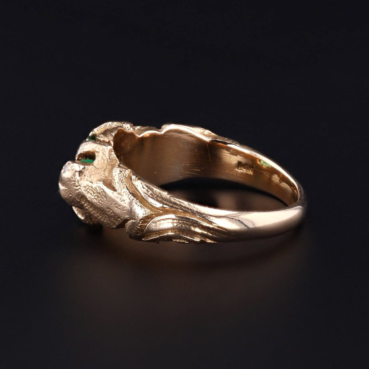 Emerald Frog Ring | Vintage Diamond &amp; Emerald Ring - Trademark Antiques